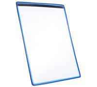 Mikikit Magnetic Wall File Holder Blue, Plastic Document Organizer with Magnetic Backing, Refrigerator Paper Holder and Whiteboard Marker Pocket for Home Office Storage