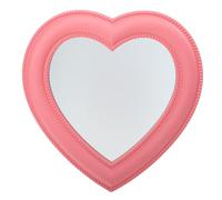 Mikikit Makeup Mirror Pink Heart Shape with Adjustable Bracket Angle Cosmetic Mirror Desktop and Wall-mounted for Skincare and Dressing Table Use