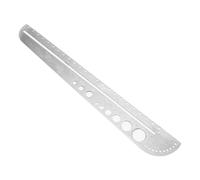 Mikikit Measuring Ruler Lightweight and Sturdy and Circle Indicator Template Stainless Steel with Protractor Tool for Measuring, for Fashion Designers and Students Outdoors