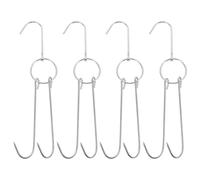 Mikikit Meat Hooks for Grilling and Meat Drying Stainless Steel 4pcs S-Shaped with High Load Capacity, Suitable for Duck and Chicken in Professional Kitchens and Food Service