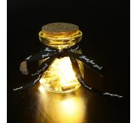 Mikikit Message Capsule Bottle with 52 Black Capsules, LED Light Decorative Drift Bottle for Lovers, Creative Mini Wish Message Pills Storage for Romantic Home Décor and Random Color