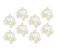Mikikit Metal Pumpkin Carriage with Safe Display Candy Boxes Party Favors 8pcs Container Creative Golden Pumpkin Cart for Wedding Party Favors and Home Decor