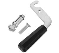Mikikit Metal Wood Stove Door Pull Handle Set with Screw and Hook Shaft Featuring Textured Finish for Home Coal and Pellet Stove Use
