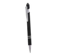 Mikikit Metallic Pen for Tablets Smartphones Black Ballpoint Pen Erase Function Capacitive Stylus Novelty Writing Tool