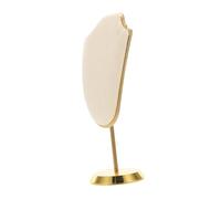 Mikikit Microfiber Jewellery Stand Necklace Hanger with Scratch Resistant Surface Stable Pendant Display Organizer for Jewelry Stores and Live Streaming Easy Assembly Beige Small