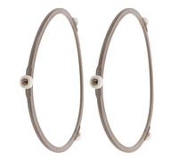 Mikikit Microwave Tray round Turntable Roller Plastic White 2pcs Rotating Support Rings with Corrosion Resistance and Multi-function Features Replacement for Microwave Oven