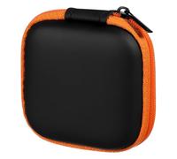 Mikikit Mikikit Small Earbud Case: Hard EVA Earphone Storage Pouch - Compact Round Travel Carrying Bag for Wired Headphones, USB Cables, Coins, Orange