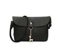 Mikikit Mini Crossbody Shoulder Bag Stylish Black Satchel for Women Pu Leather with Large Capacity and Smooth Surface for Travel Use or Work