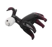 Mikikit Mini Glass Donkey Figurine with Lifelike Details, Realistic Black Animal Sculpture for Coffee Table or Desktop, Hand Blown Glass Art Collectible Home Décor Accent