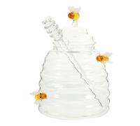 Mikikit Mini Honey Jars Set Featuring Glass Honey Jar with Dipper Smooth Surface without Burrs for Home Or Coffee Shop Use Including Mixing Bar for Easy Pickling and Syrup Dispensing