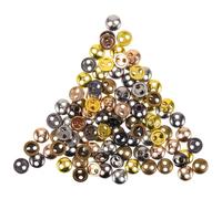 Mikikit Mini Metal Round Buttons with Retro Vintage Style Easy to Sew 100pcs DIY Mini Doll Buttons 4mm Size for Doll Clothing Accessories and Compact for Scrapbooking Projects