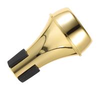 Mikikit Mini Trumpet Straight Mute Abs Plastic Trumpet Practice Silencer Brass Instrument Accessory for Beginners Gold