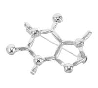 Mikikit Molecular Chemistry Pin Badge Brooch for Women and Men, Metal Science Formula Accessory with Safety Clasp, Science Jewelry Gift for Medical Students and Teachers