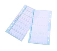 Mikikit Monthly Organizer Refill 14 Sheets for 6 Ring Binder Undated Calendar Refill Stylish Blue Paper Prevents Ink Bleeding for Home on The Go Use