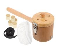 Mikikit Moxibustion Lid at Ash Home Therapy Prevents for Falling Wooden Wood Burner Box Handle and Easy to Grip Moxa Holder Made of Stainless Steel