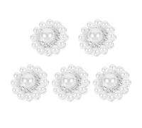 Mikikit Multi-Function Coat Buttons Decorative Sewing Buttons 2cm Crystal Zinc Alloy Silver 5Pcs for Women's Casual Wear and Handmade Clothing