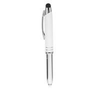 Mikikit Multifunctional Capacitive Stylus Pen with LED Lighted Tip Ballpoint Writing Pen for Tablets and Touch Screens Sleek Design in White for Low Light Reading and Everyday Use