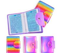Mikikit Nail Stamping Plate Storage Bag Case Suitable for Nail Stamping Plates Leather for 20 Cards with Practical Organizing Function Square and Rectangular Shape