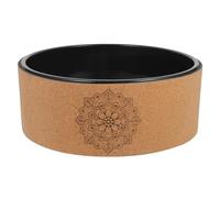Mikikit Natural Cork Yoga Wheel Sturdy Oak and Tpe Material for Back Relief and Increased Range of Motion, Portable Fitness Training Tool for Comfortable for Pilates and Yoga Exercises
