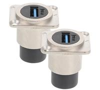 Mikikit Panel Mount Coupler Ip67 USB 3.0 Female to Female 2pcs Bulkhead Adapter with Anti-aging PC and Metal Material for Secure Data and Charging Connections