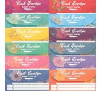 Mikikit Paper Cash Envelopes for Saving and Budgeting Tracking Sheets Included for Budgeting with Label Stickers Tear Resistant Material Suitable for Carrying in Your Purse or Wallet