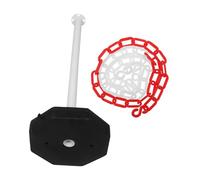 Mikikit Parking Traffic Bollard with 3.3Ft Plastic Chain and Water-Fillable Base, Safety Barrier Post for Driveways and Crowd Management