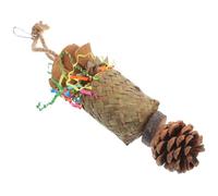 Mikikit Parrot Foraging Hanging Small Bird Chew Natural Woven Palm Fiber Edible Bird Cage