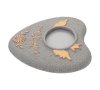 Mikikit Pet Memorial Dog Grave Marker Heart-shaped Gray Garden Stone Outdoor Memorial Plaque for Pet Burial Cemetery Sign