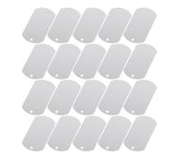 Mikikit Pet Name Tags Aluminium Dog Tags 25Pcs 50X30Mm Silver Metal Blank Suitable for Outdoor Activities