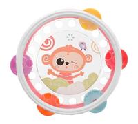Mikikit Pink Handheld Tambourine Percussion Musical Instrument, Hand Shake Drum Suitable for Early Education and Music Play