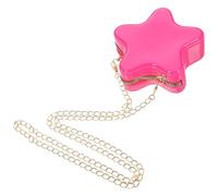 Mikikit Pink Star Crossbody Bag for Women with Chain Strap, Multiple Functions, Alloy and Pvc Material, Fashionable and Classic Style Shoulder Messenger Bag for Casual Use