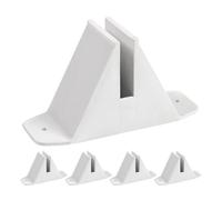 Mikikit Plastic Fence Post Support Brackets White 5pcs Wear-resistant and Sturdy Support for Garden Fence and Privacy Screen for Outdoor Areas and Courtyards