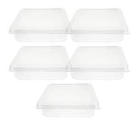 Mikikit Plastic Hat Storage Boxes Simple and Convenient Design 5pcs Square Shape Dustproof Organizer for Knitted and Woolen Hats Suitable for Travel and Home Use