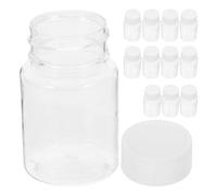 Mikikit Plastic Medicine Storage Bottles Portable Pill Dispenser with Cap 50ml 12pcs Travel Medication Organizer for Food and Small Objects