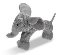 Mikikit Plush Squeaky Dog for Small Dogs Puppy Bite Interactive Chew Grey Elephant Design Soft Pet Vocalizing for Indoor Play and Teething