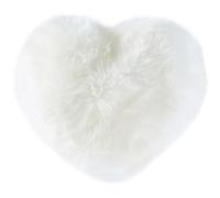 Mikikit Plush Throw Pillow for Valentine's Day Decor with Pp Cotton Filling Heart Shaped Comfortable and Fluffy Decorative Cushion Adorable White Heart Pillow for Bedroom and Hotel Use