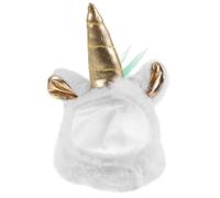 Mikikit Plush Unicorn Hat Decorative Warmth Pet Plush Hat for Reptiles and Small Pets, Lightweight and Comfortable Festival Party Accessory, Easy to Put and Take Random Color