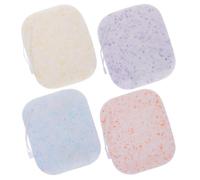 Mikikit Portable Facial Sponge Set 4pcs Face Cleaning Sponges for Soft Exfoliating and Makeup Removal, Safe for Skin, Produce Rich Foams for Daily Face Wash and Travel Use