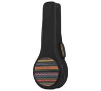Mikikit Portable Mandolin Bag with Large Capacity, Adjustable Straps, and Thick Padded Nylon Sponge Material, Black Fashion Style Mandolin Organizer for Musician Storage