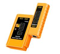 Mikikit Portable Network Cable Tester for Rj45 and Rj11 with Abs Material and Electronic Components, Practical Electrical Tester for Professional and Personal Use, Yellow Utp Cable Test