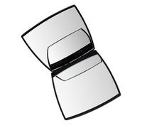 Mikikit Portable Pocket Compact Mirror for Women with 2x Magnifying Lens, Foldable Abs Makeup Mirror in Black, Lightweight and Chic for Carrying inside Your Bag or Purse
