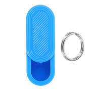Mikikit Portable Small Medicine Organizer with Keyring, Sturdy Blue Plastic Pill Container for Vitamins and Medicine, Airtight Travel Pill Case that Can Be Attached to Purse