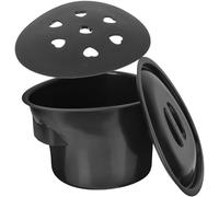 Mikikit Portable Spittoon for the Elder and Pregnant Women Plastic Chamber Pot with Lid Bedpan Urine Bucket Commode Chair with Shower Board for Bathroom Safety and Daily Living Aids