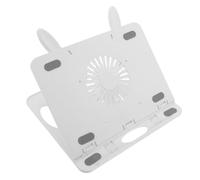 Mikikit Portable White 2-in-1 Universal Desktop Stand Holder Foldable Adjustable Laptop Dock with Bunny Ear Design Made of Hardwearing Abs Plastic for Electronics and Tablets for Office