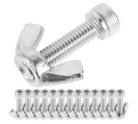 Mikikit Pottery Wheel Bat Pins Portable Design Preventing Thread Snags 14pcs with Bolts and Wing Nuts Set, Metal Bat-Shaped Nuts Replacement for Ceramic Wheel Head for On-the-go Crafting