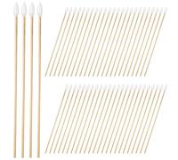Mikikit Precision High Accuracy with Pointed Tips 500pcs Long Cotton Swabs and Comfortable Handling, Bamboo Stick with Soft Cotton Tips for Ear and Small Electronic Parts Cleaning
