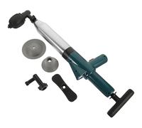 Mikikit Pressure-driven, and Bathroom in Abs for Kitchen Drain Cleaning Tool with 4 Unclogging Heads Stainless Steel Plunger Set to Blast Clogs and Solve Blockages Wash Pools