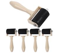 Mikikit Printmaking Roller Ink Tool 5Pcs Set Smooth Surface Rubber Brayer 1.9In for Boys and Crafting and Stamping Projects