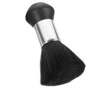 Mikikit Professional Barber Hair Brush Soft Nylon Bristles and Wooden Handle, round Shape for Broken Hair Removal and Dusting around Ears and Neckline, for Homes and Barber Shops