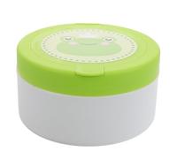Mikikit Puff Container with Fluffy Short Plush Design round Puff Box and Easy Application for Skin and Face for After- Routines and Travel Green Colour